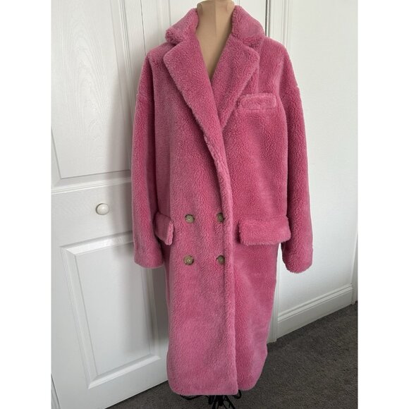 J.Crew $269 Women's Relaxed Sherpa Blend Topcoat in Dusty Bloom Size XS - Picture 2 of 8